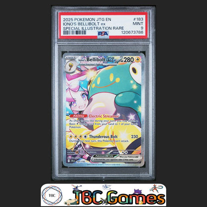 Iono's Bellibolt ex Journey Together #183 Special Illustration Rare PSA 9 Front