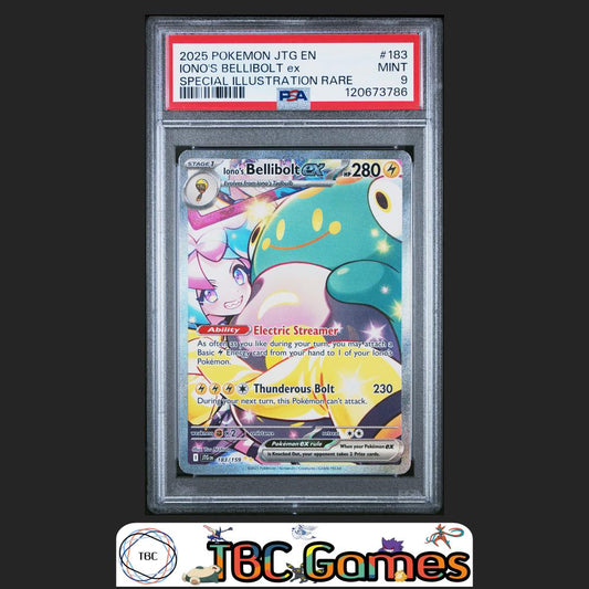 Iono's Bellibolt ex Journey Together #183 Special Illustration Rare PSA 9 Front