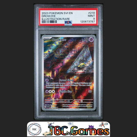Drowzee Scarlet & Violet #210 Illustration Rare PSA 9 Front