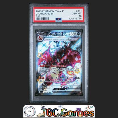 Charizard ex Japanese Sv4A Shiny Treasure Ex #331 SSR PSA 10 Front