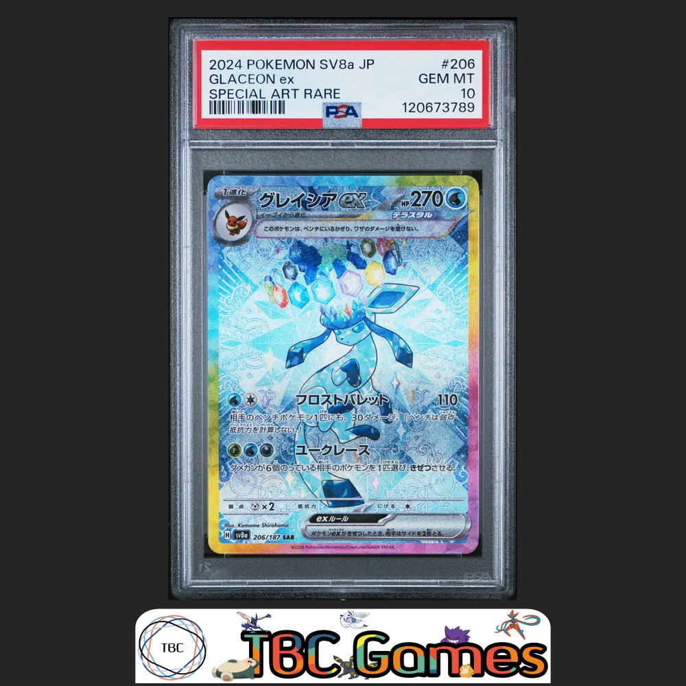 Glaceon ex Japanese Sv8A Terastal Fest ex #206 Special Art Rare PSA 10 Front