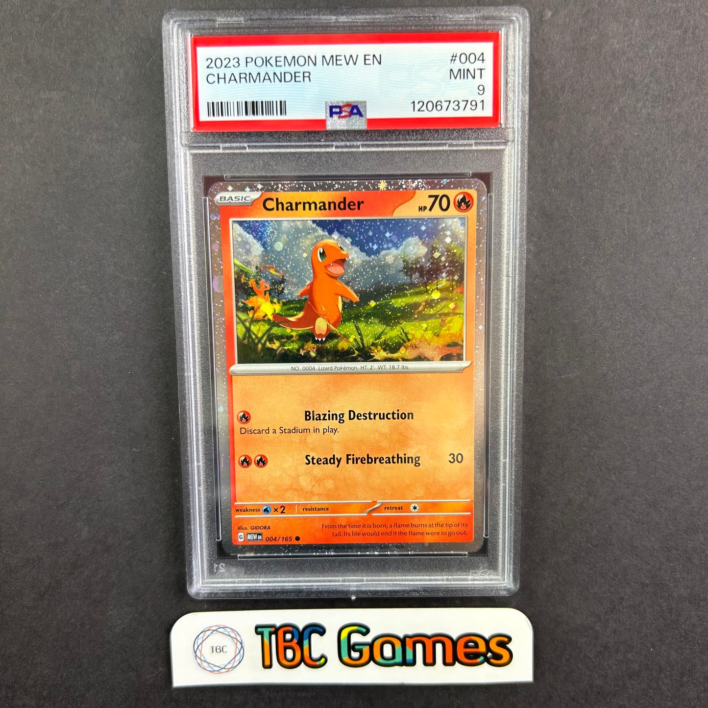 Charmander 151 Cosmos Holo #004 PSA 9