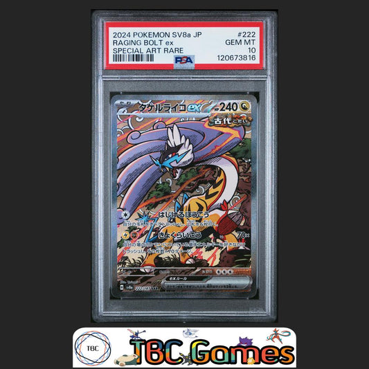 Raging Bolt ex Japanese Sv8A Terastal Fest ex #222 Special Art Rare PSA 10 Front