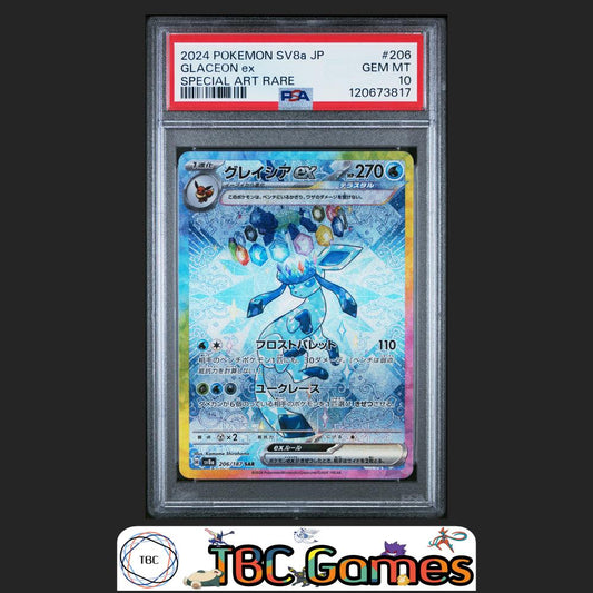 Glaceon ex Japanese Sv8A Terastal Fest ex #206 Special Art Rare PSA 10 Front