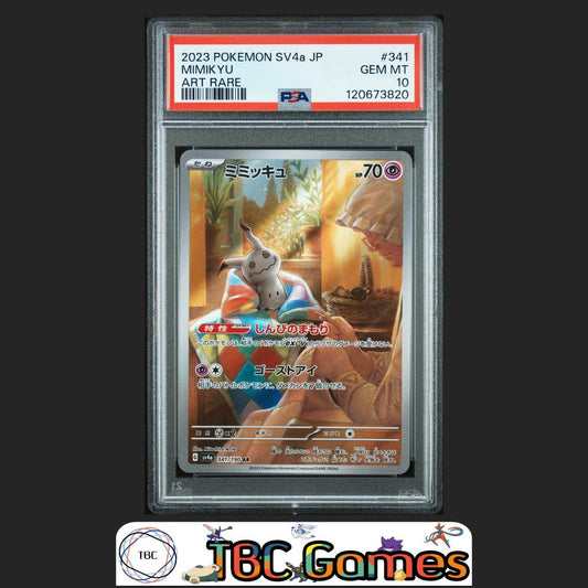 Mimikyu Japanese Sv4A Shiny Treasure ex #341 Art Rare PSA 10 Front