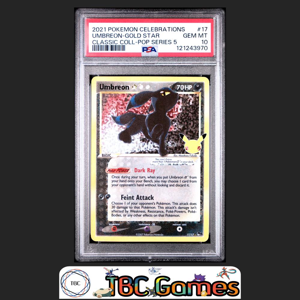 Umbreon Gold Star Celebrations Classic Collection #17 PSA 10 Front