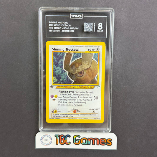 Shining Noctowl Neo Destiny 1st Edition #110 TAG 8 Front