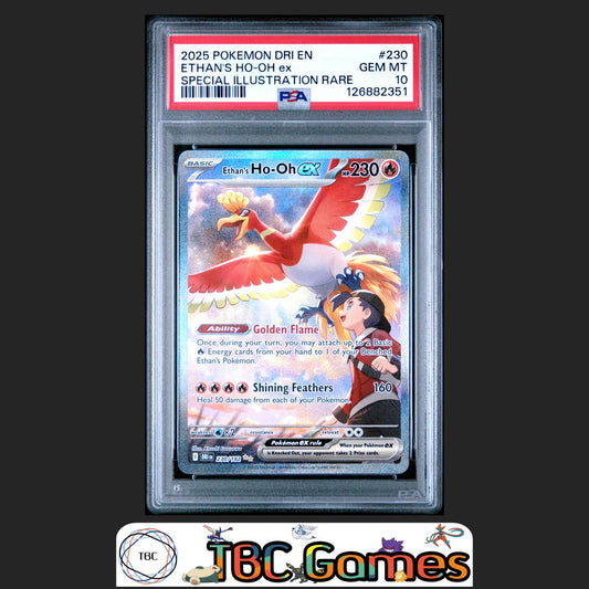 Ethan's Ho Oh ex Destined Rivals #230 Special Illustration Rare PSA 10 Front