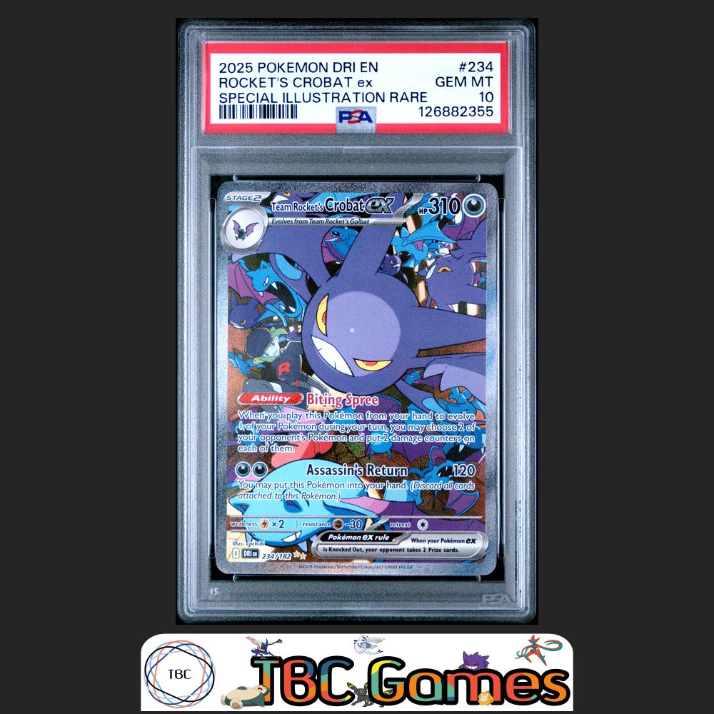 Rocket's Crobat ex Destined Rivals #234 Special Illustration Rare PSA 10 Front