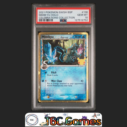 Mimikyu Celebrations Promo SWSH136 PSA 10 Front