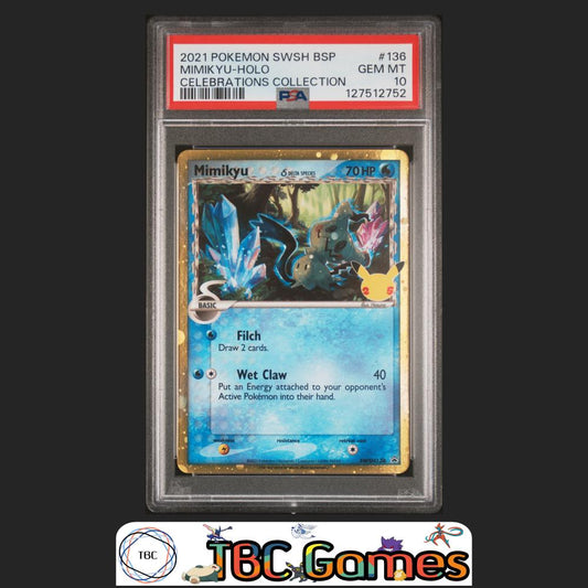 Mimikyu Celebrations Promo SWSH136 PSA 10 Front