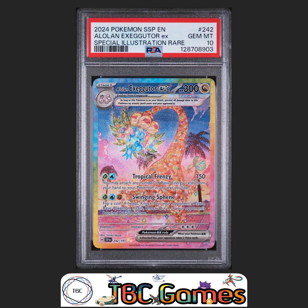 Alolan Exeggutor ex Pokemon Surging Sparks #242 Special Illustration Rare PSA 10 Front
