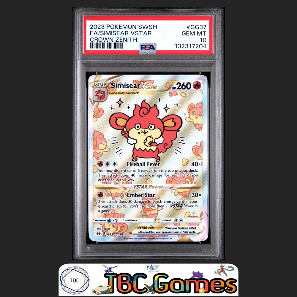 Simisear VSTAR Pokemon Crown Zenith #GG37 PSA 10 Front