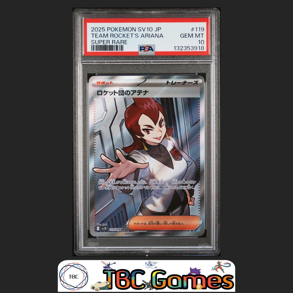 Team Rocket's Ariana Japanese Sv10 Glory Of Team Rocket #119 Super Rare PSA 10 Front