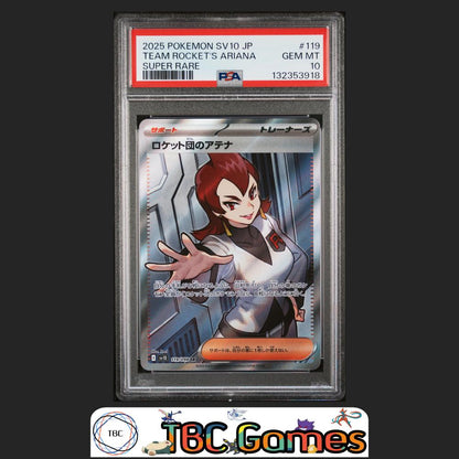 Team Rocket's Ariana Japanese Sv10 Glory Of Team Rocket #119 Super Rare PSA 10 Front