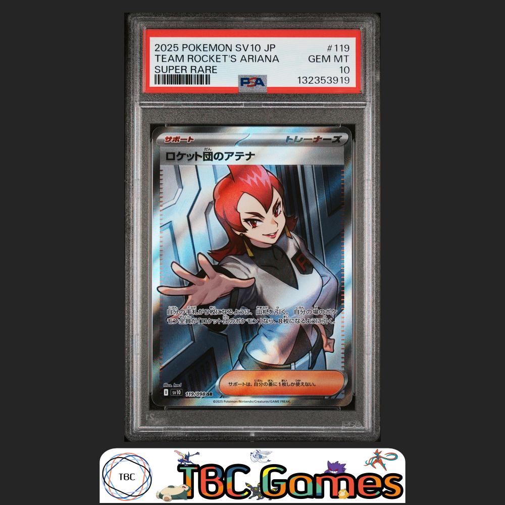 Team Rocket's Ariana Japanese Sv10 Glory Of Team Rocket #119 Super Rare PSA 10 Front