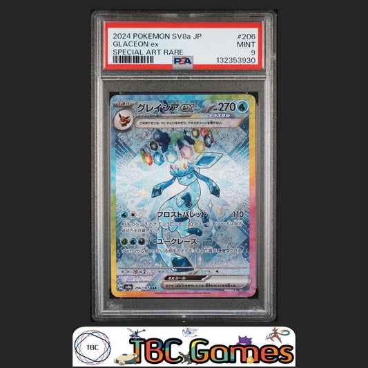 Glaceon ex Japanese Terastal Fest ex #206 Special Art Rare PSA 9 Front
