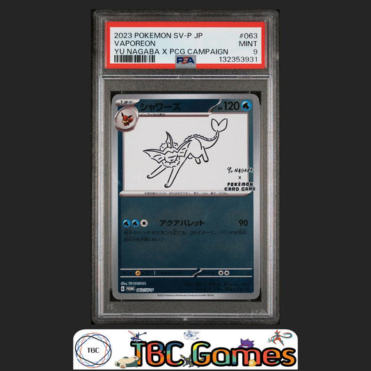 Vaporeon Japanese #063 Yu Nagaba X Pcg Campaign PSA 9 Front