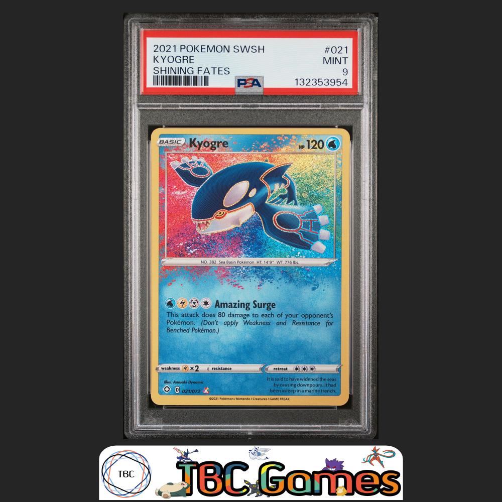 Kyogre Amazing Rare Shining Fates #021 PSA 9 Front