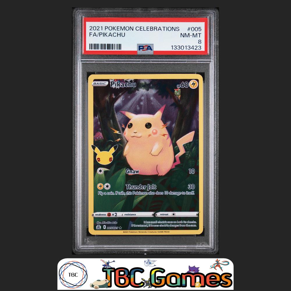 Pikachu Celebrations #005 PSA 8 Front