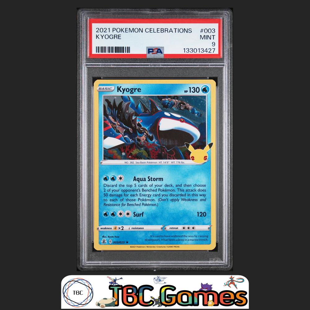 Kyogre Celebrations Holo #003 PSA 9 Front