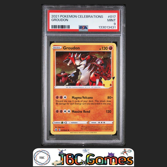 Groudon Celebrations Holo #017 PSA 9 Front