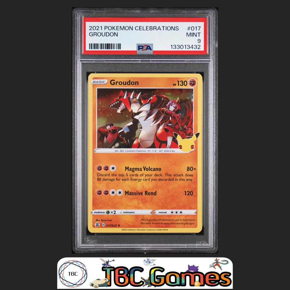 Groudon Celebrations Holo #017 PSA 9 Front