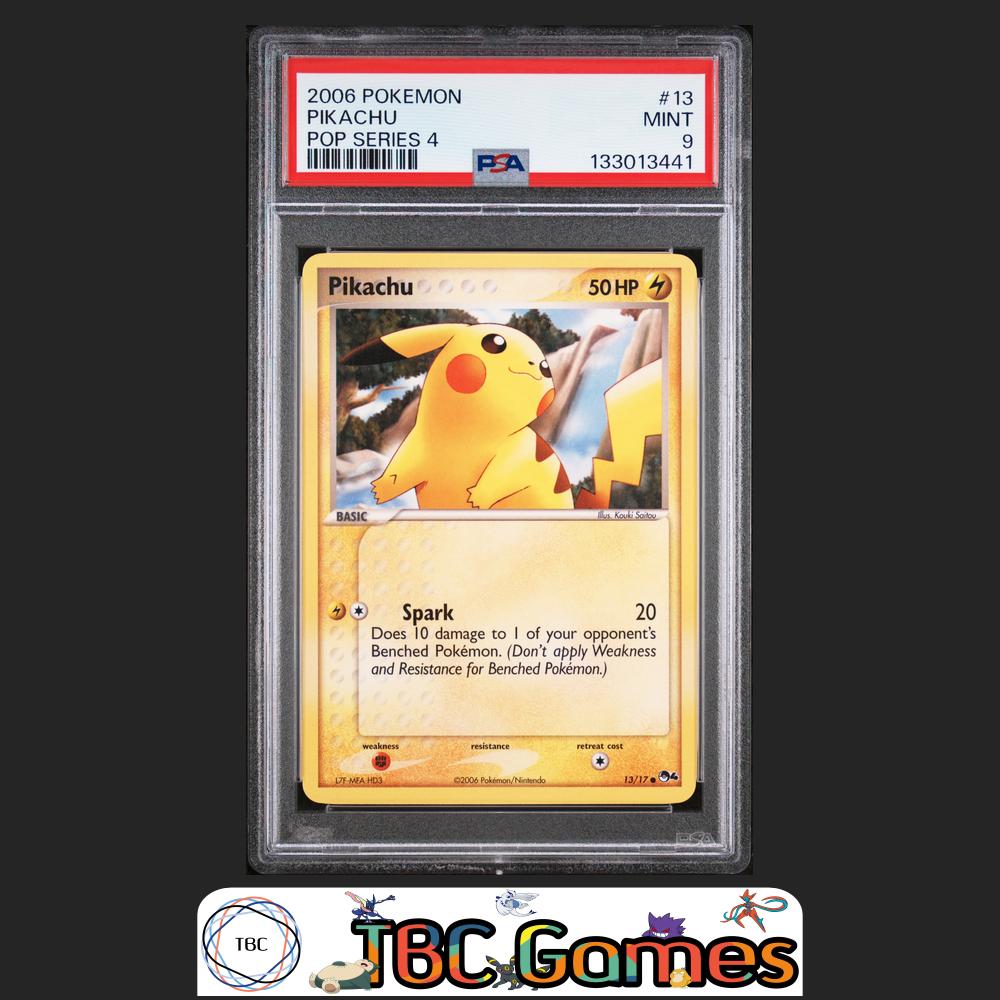 Pikachu Pop Series 4 #13 Non-Holo PSA 9 Front