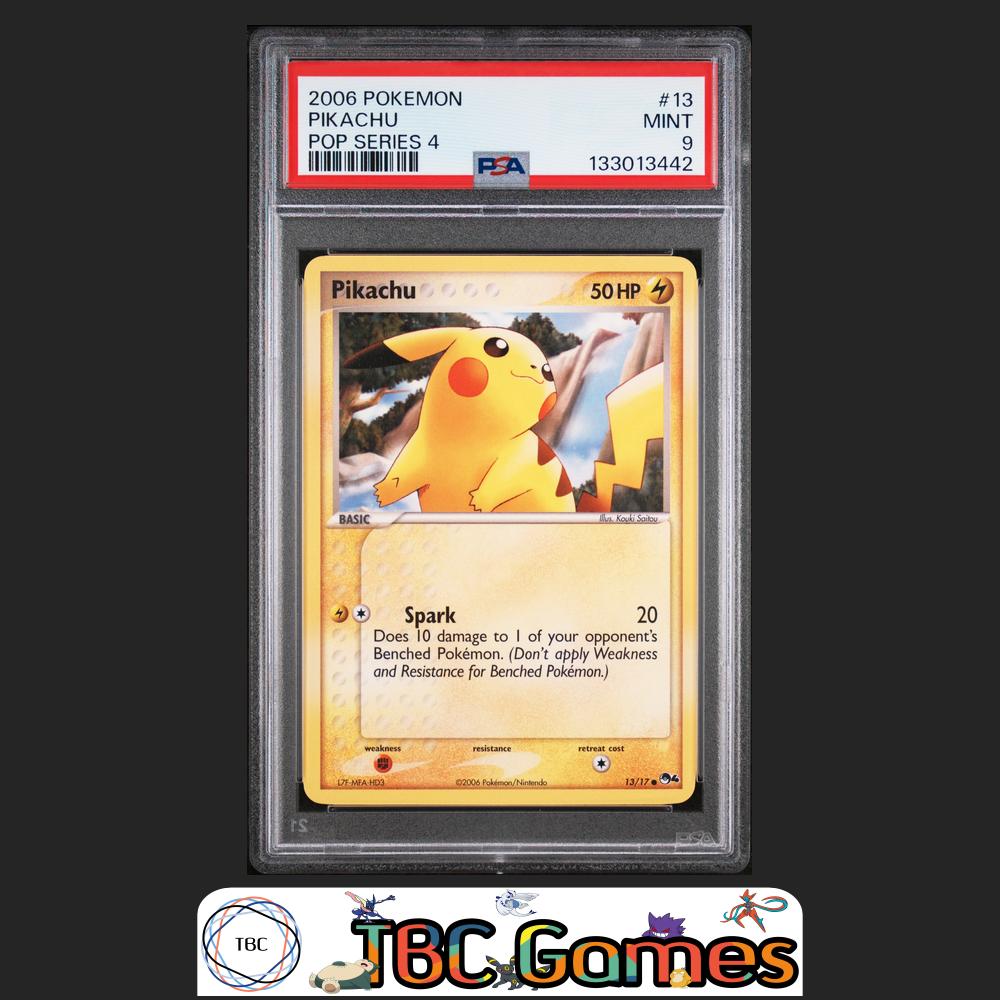Pikachu Pop Series 4 #13 Non-Holo PSA 9 Front