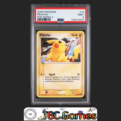 Pikachu Pop Series 4 #13 Non-Holo PSA 9 Front