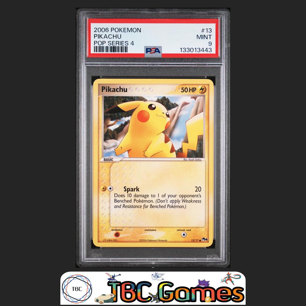 Pikachu Pop Series 4 #13 Non-Holo PSA 9 Front
