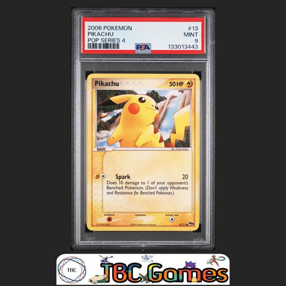 Pikachu Pop Series 4 #13 Non-Holo PSA 9 Front