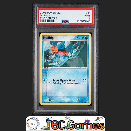 Mudkip Pop Series 4 #11 Non-Holo PSA 9 Front