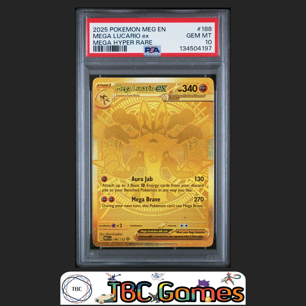 Mega Lucario ex Mega Evolution #188 Mega Hyper Rare PSA 10 Front