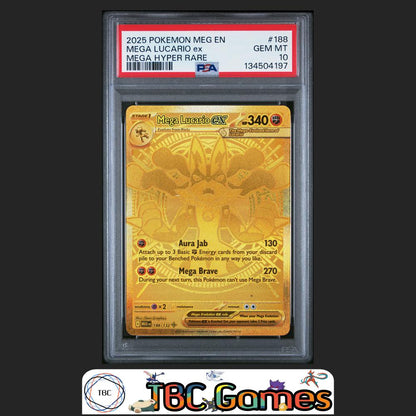 Mega Lucario ex Mega Evolution #188 Mega Hyper Rare PSA 10 Front
