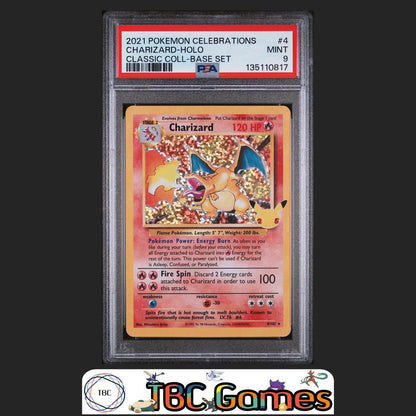 Charizard Holo Pokemon Celebrations Classic Collection #4 Base Set PSA 9 Front