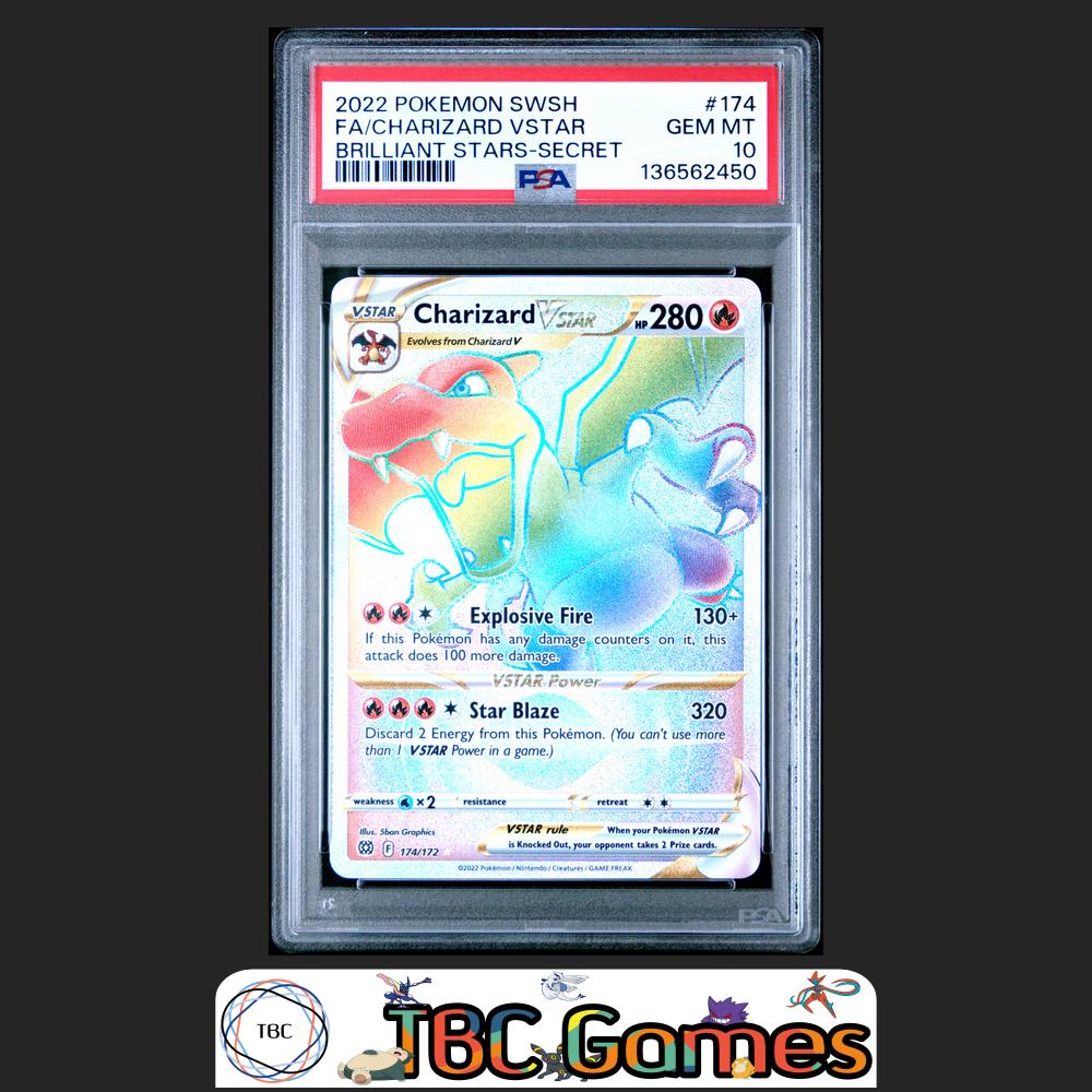 Charizard VSTAR Brilliant Stars #174 Secret PSA 10 Front