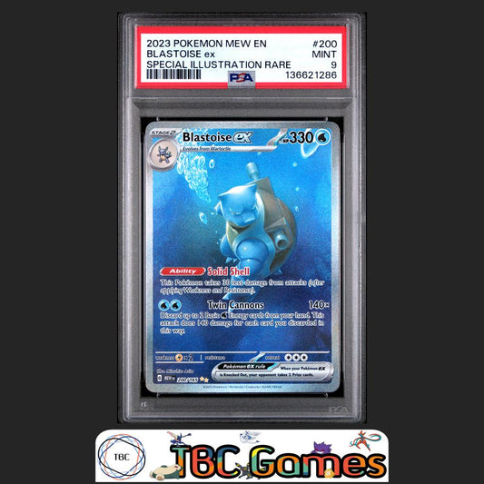 Blastoise ex 151 #200 Special Illustration Rare PSA 9 Front