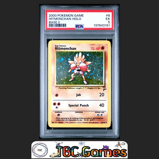 Hitmonchan Game Base 2 Holo #8 PSA 5 Front