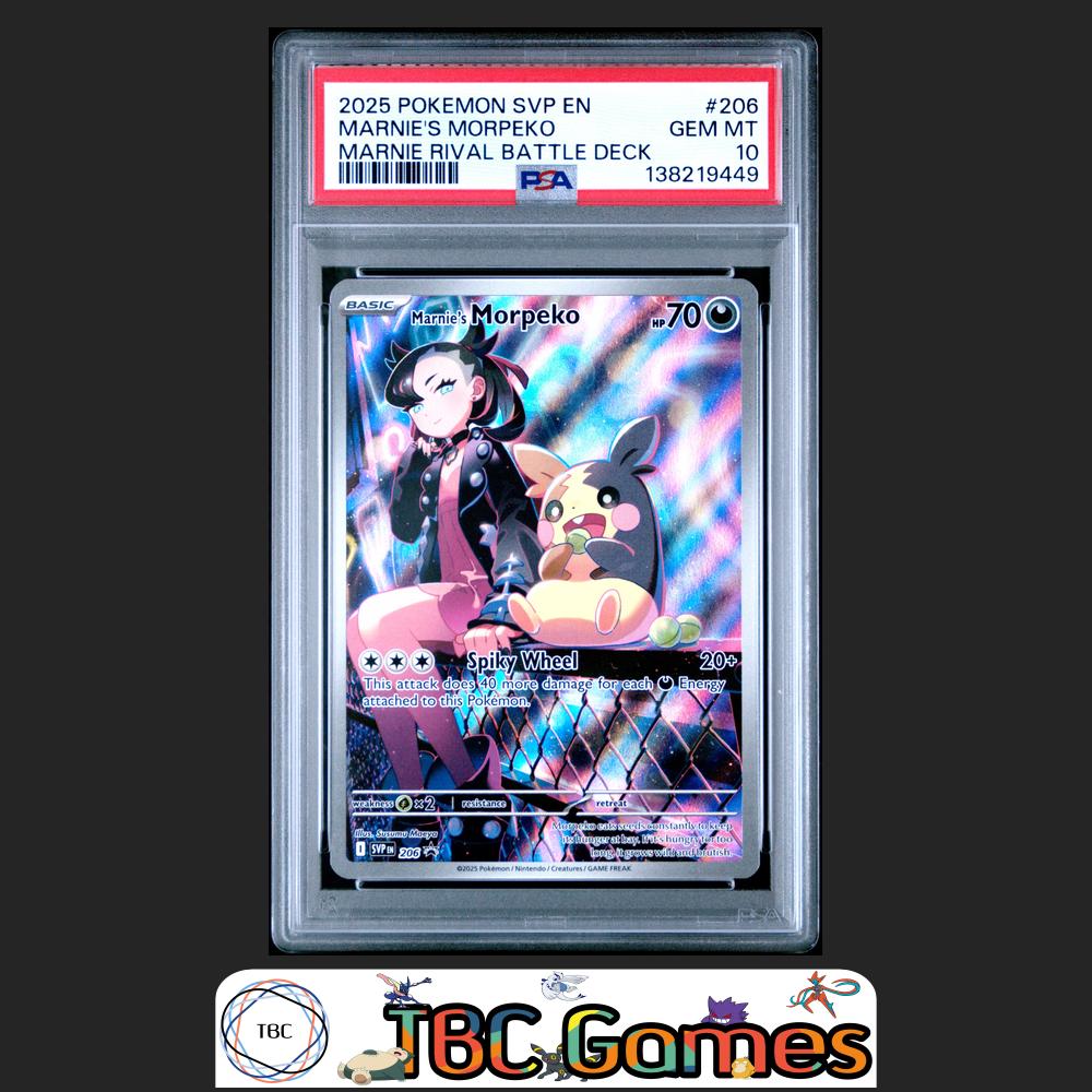 Marnie's Morpeko Pokemon Promo #206 Marnie Rival Battle Deck PSA 10 Front