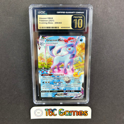 Glaceon VMAX Alt Art Evolving Skies #209 Pristine CGC 10