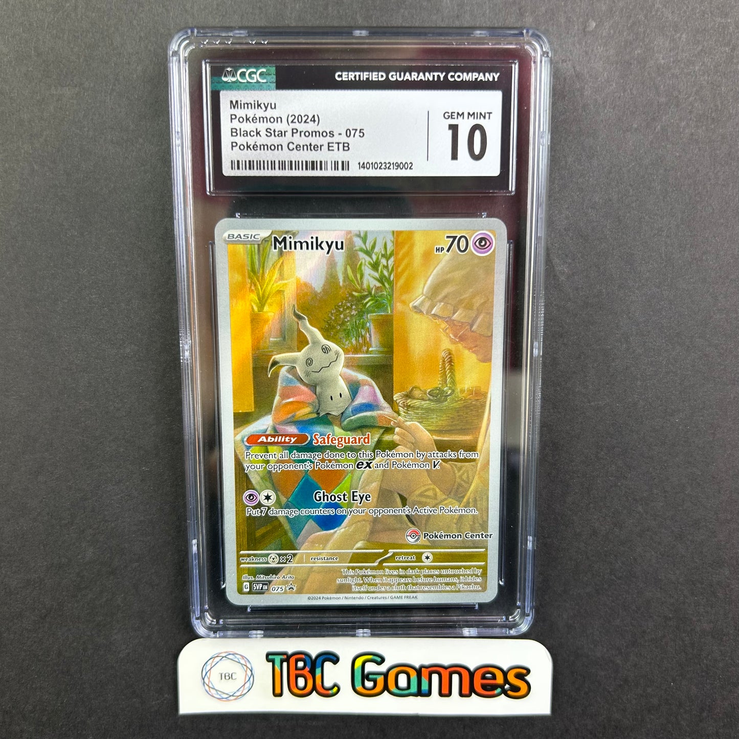 Mimikyu SVP 075 Pokemon Center ETB CGC 10