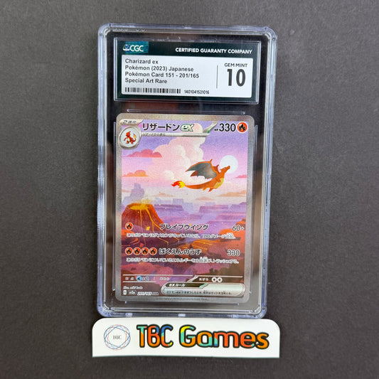 Charizard ex 151 sv2a #202 Special Art Rare Japanese CGC 10 Front