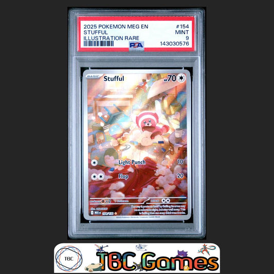 Stufful Pokemon Mega Evolution #154 Illustration Rare PSA 9 Front