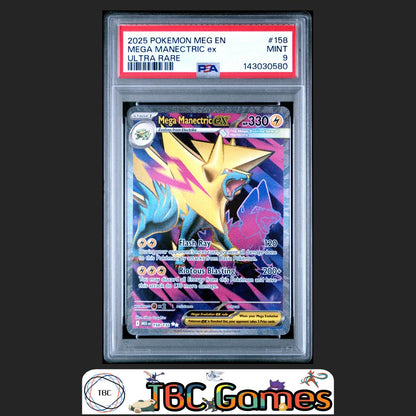 Mega Manectric ex Pokemon Mega Evolution #158 Ultra Rare PSA 9 Front