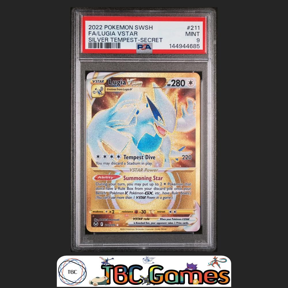 Lugia VSTAR Pokemon Silver Tempest #211 Secret PSA 9 Front