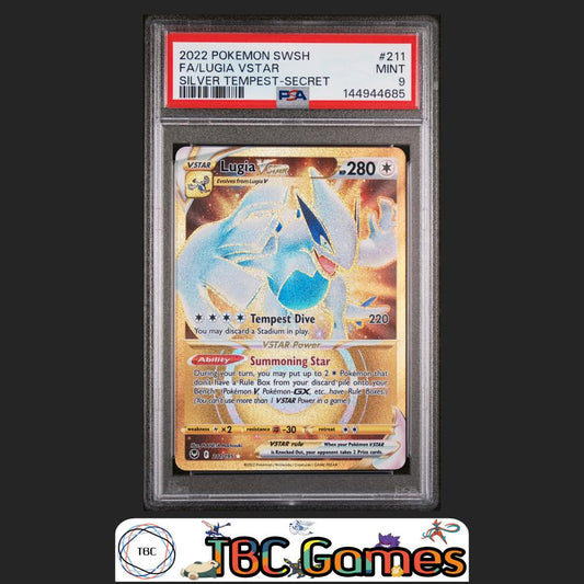 Lugia VSTAR Pokemon Silver Tempest #211 Secret PSA 9 Front