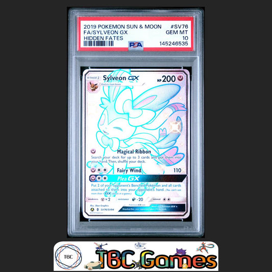 Sylveon GX Hidden Fates SV76 PSA 10 Front