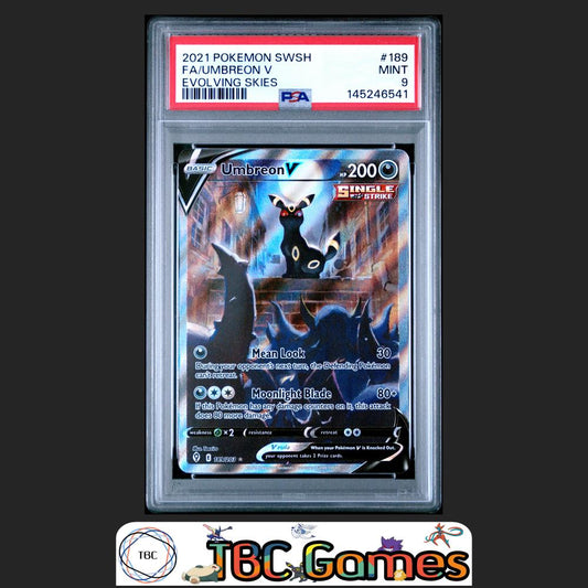 Umbreon V Evolving Skies Alt Art #189 PSA 9 Front