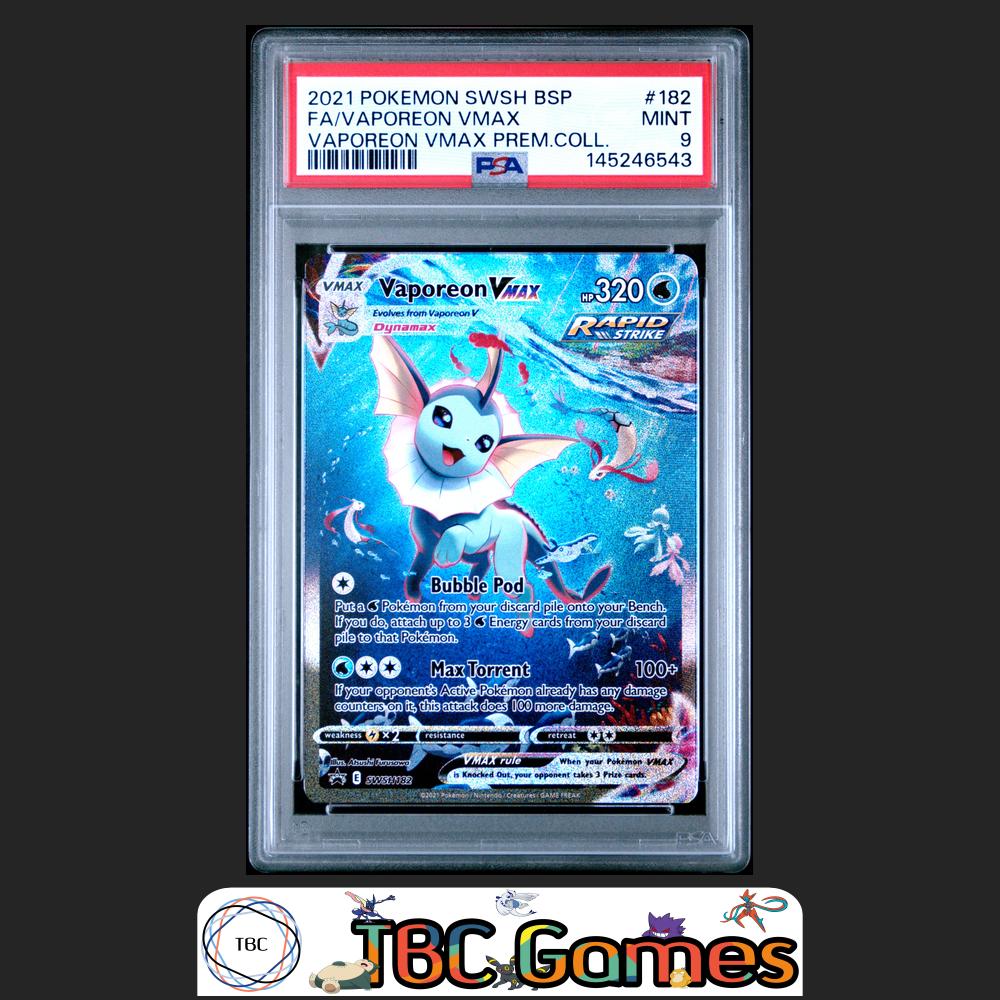 Vaporeon VMAX SWSH182 Premium Collection Promo PSA 9 Front